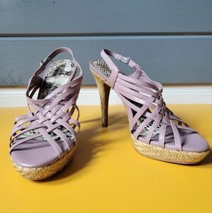 Gianni Bini Purple Heels with Intricate Design